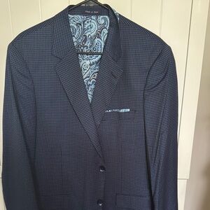Alan Flusser Blue Sport Coat with Textured Fabric